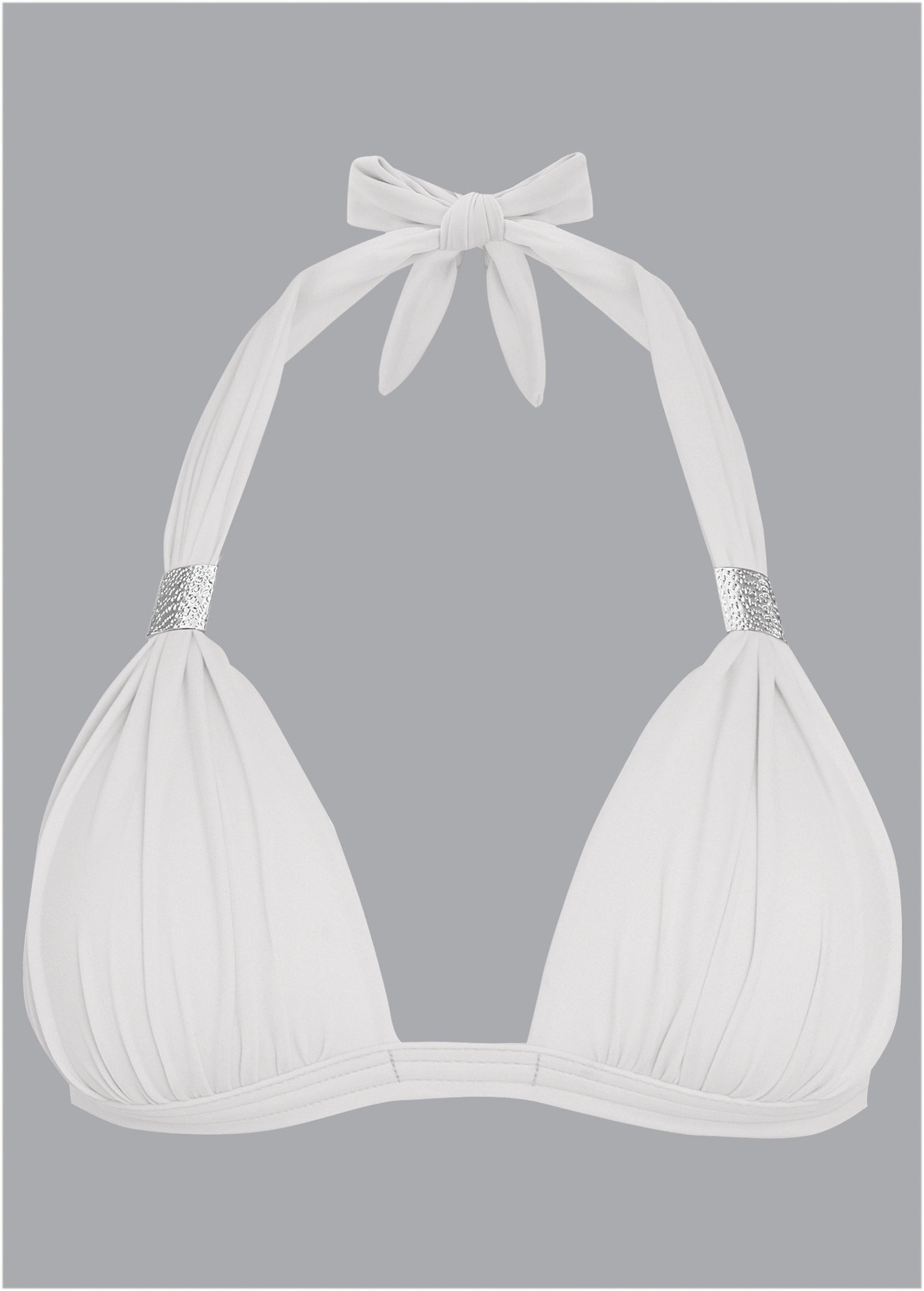 Goddess Push-Up Halter Top  - Pearl White
