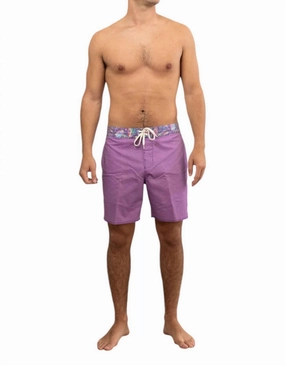 Gou Cotton Shorts In Purple mens full coverage swimwear, stylish mens swim trunks