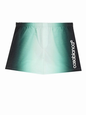 Gradient Design Boxer Swimsuit With Elastic Waistband summer mens swimwear, mens athletic swimwear