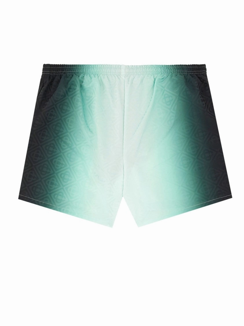 Gradient Design Boxer Swimsuit With Elastic Waistband