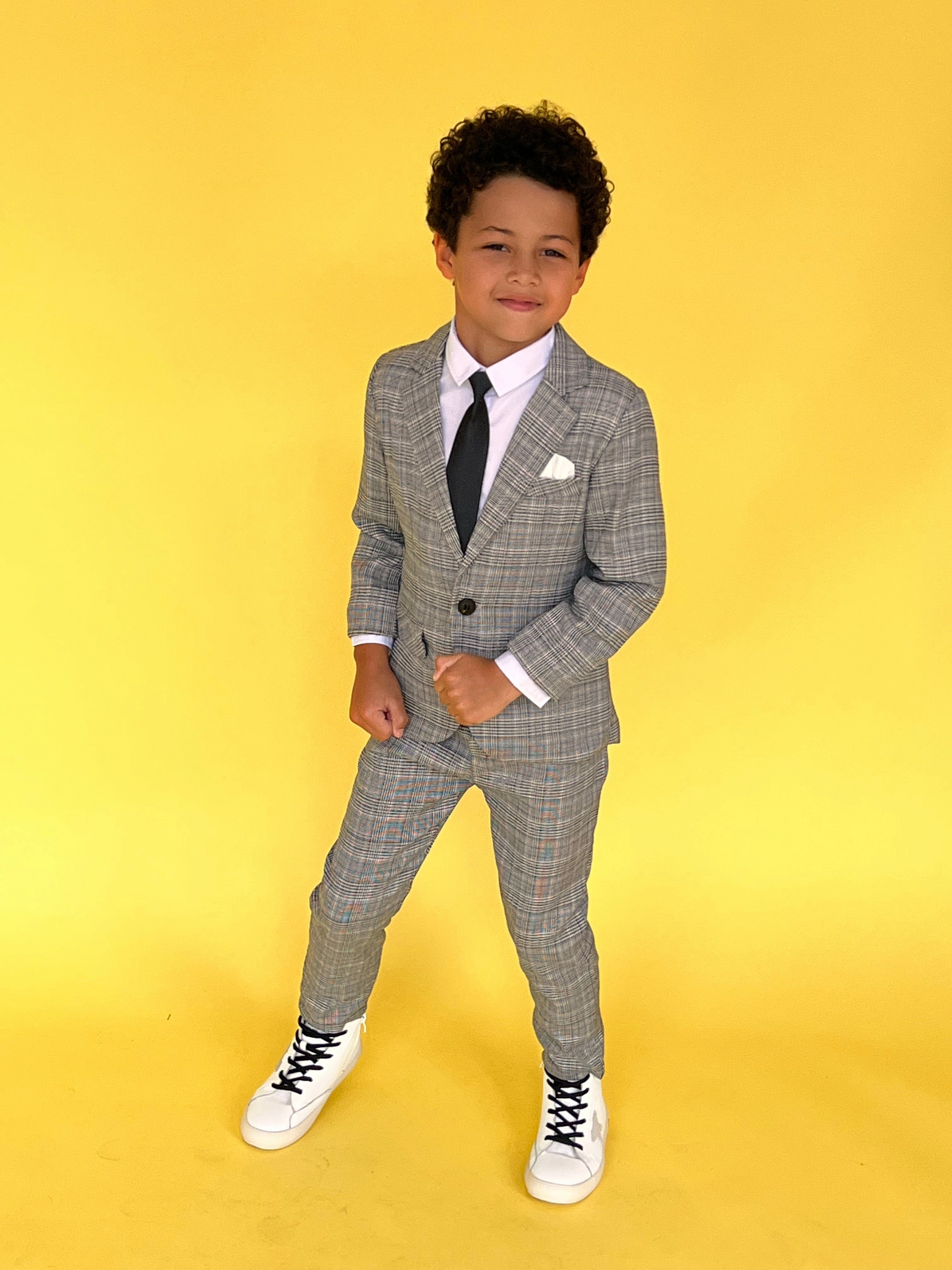Gray Plaid Piece Suit