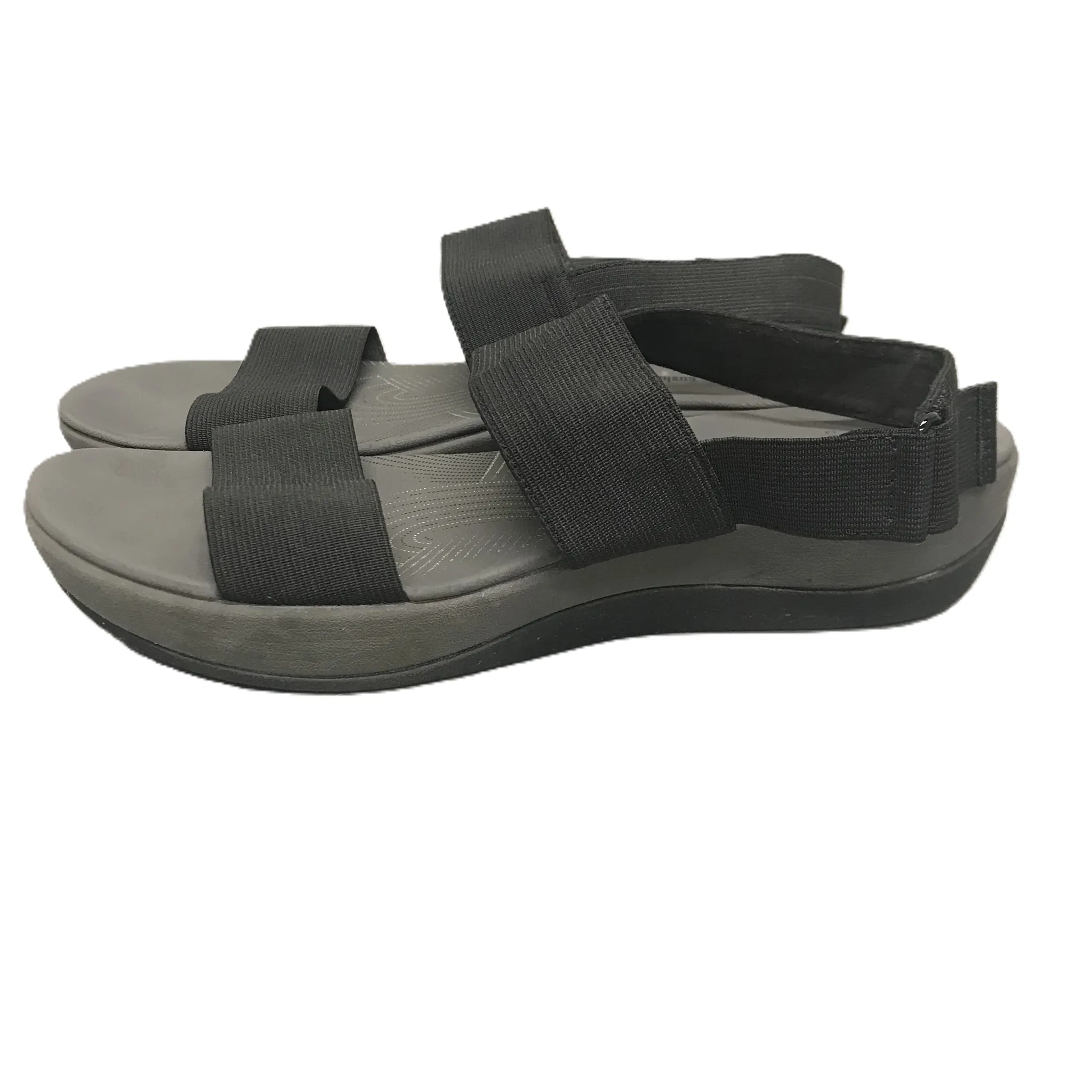 Grey Sandals Flats By Clarks, Size: 7.5 clarks