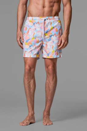 Harrison - Mens 5.5" Inseam Swim Trunk - Bleached Honeysuckle | Bleached Honeysuckle men's full coverage swimwear, casual swimwear for men