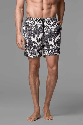 Harrison - Mens 5.5" Inseam Swim Trunk | Moonlit Tropics men's full coverage swimwear, casual swimwear for men