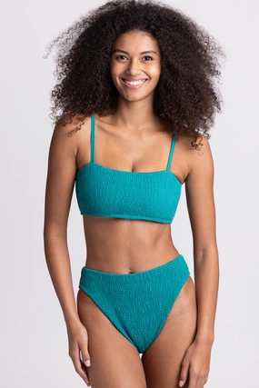 Hazel Smocked Bikini Bottom - Palm inclusive swimwear styles, all season swimwear options
