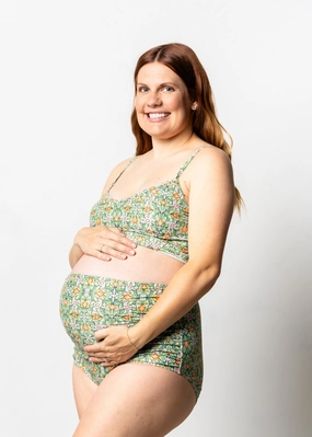 Heirloom Tulip | Maternity Bottoms elastic waistband swim bottoms, mix-and-match bikini bottoms
