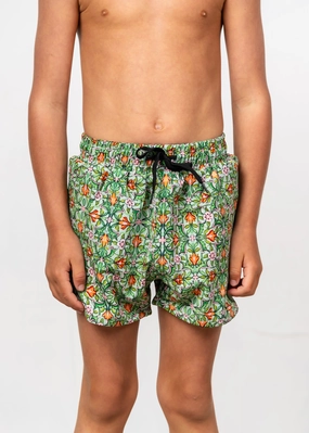 Heirloom Tulip | Mini Retro Shorties boys summer swimwear, boys rash guard swim sets