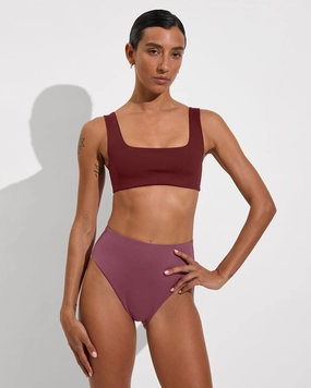 Hi Hi Bottom - Desert Plum sleek design swimwear for women, minimalist swim styles