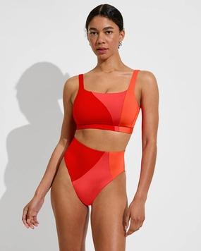 Hi Hi Bottom *LOF X DUNE - Sweet Chili Heat / Flare / Aperol lightweight women's swimwear, chic swim outfits for beach