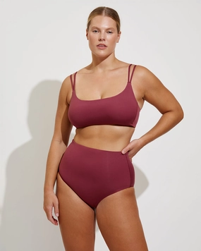 Hi Tide Bottom - Desert Plum sleek design swimwear for women, minimalist swim styles