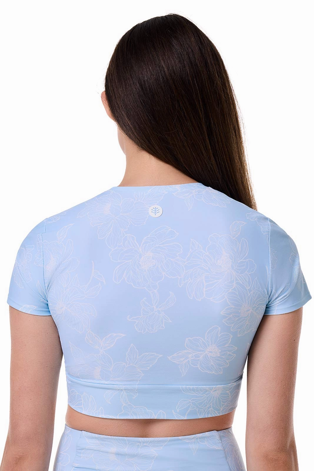 Hibiscus Island Crop Swim Tee | Skyride Perfect Peony