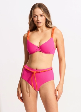 High Waisted Pant - Fuchsia Rose plus size swimwear women, summer swimwear for ladies