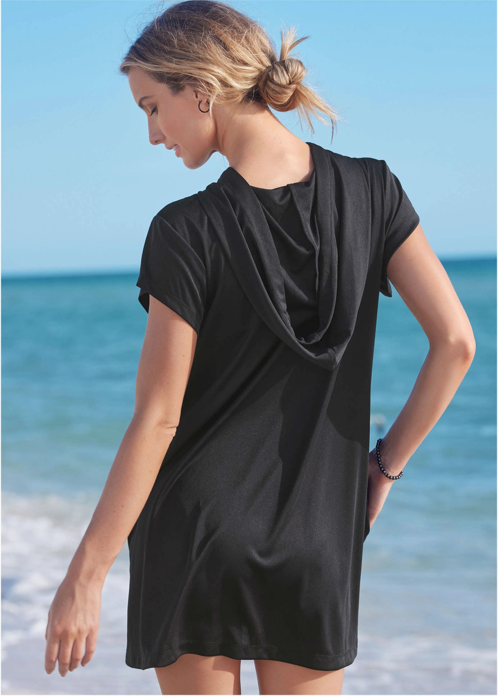 Hoodie Dress Cover-Up - Black Beauty