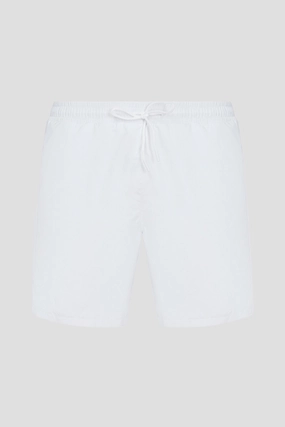Hugo Boss Men's Pace Tonal Logo Swim Trunks, White mens beach swimwear, quick dry mens swimsuits