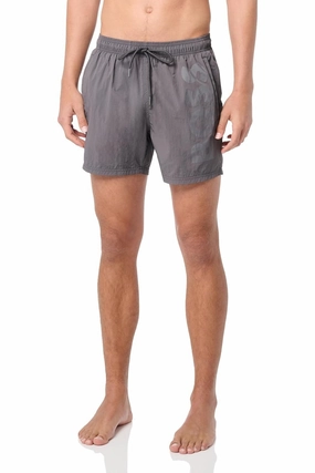 Hugo Boss Men's Standard Octopus Swim Trunks, Magnet Grey mens beach swimwear, quick dry mens swimsuits