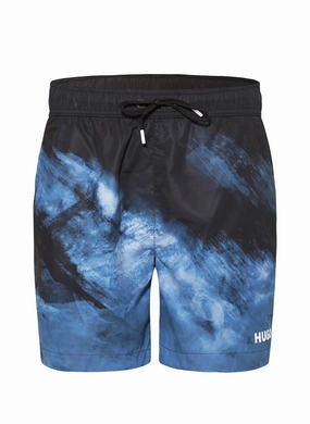Hugo Men's Dune Swim Trunks, Black mens beach swimwear, quick dry mens swimsuits