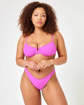 Hunter Bikini Top - Bright Fuchsia halter swim tops, wireless bikini tops