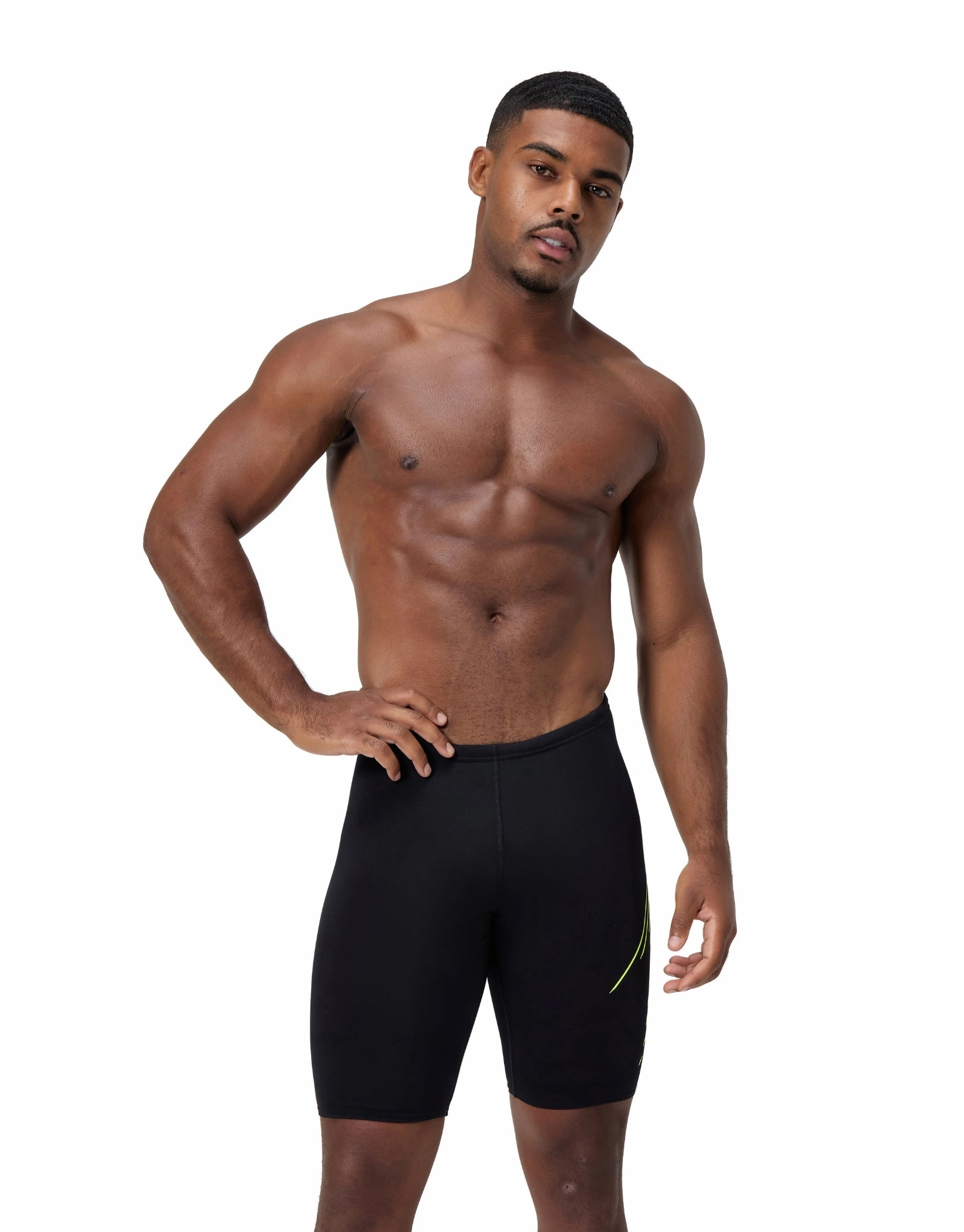 HyperBoom Placement Jammer - Black/Yellow casual mens swimwear, affordable swimwear for men