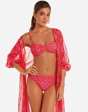 Indian Ruched Bandeau Bikini Set full coverage swim tops, cute bikini tops