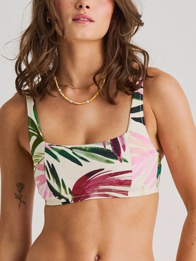 Indienous Jungle Crop Square Neck Bikini Top basic swimsuits for women, durable swimwear for ladies