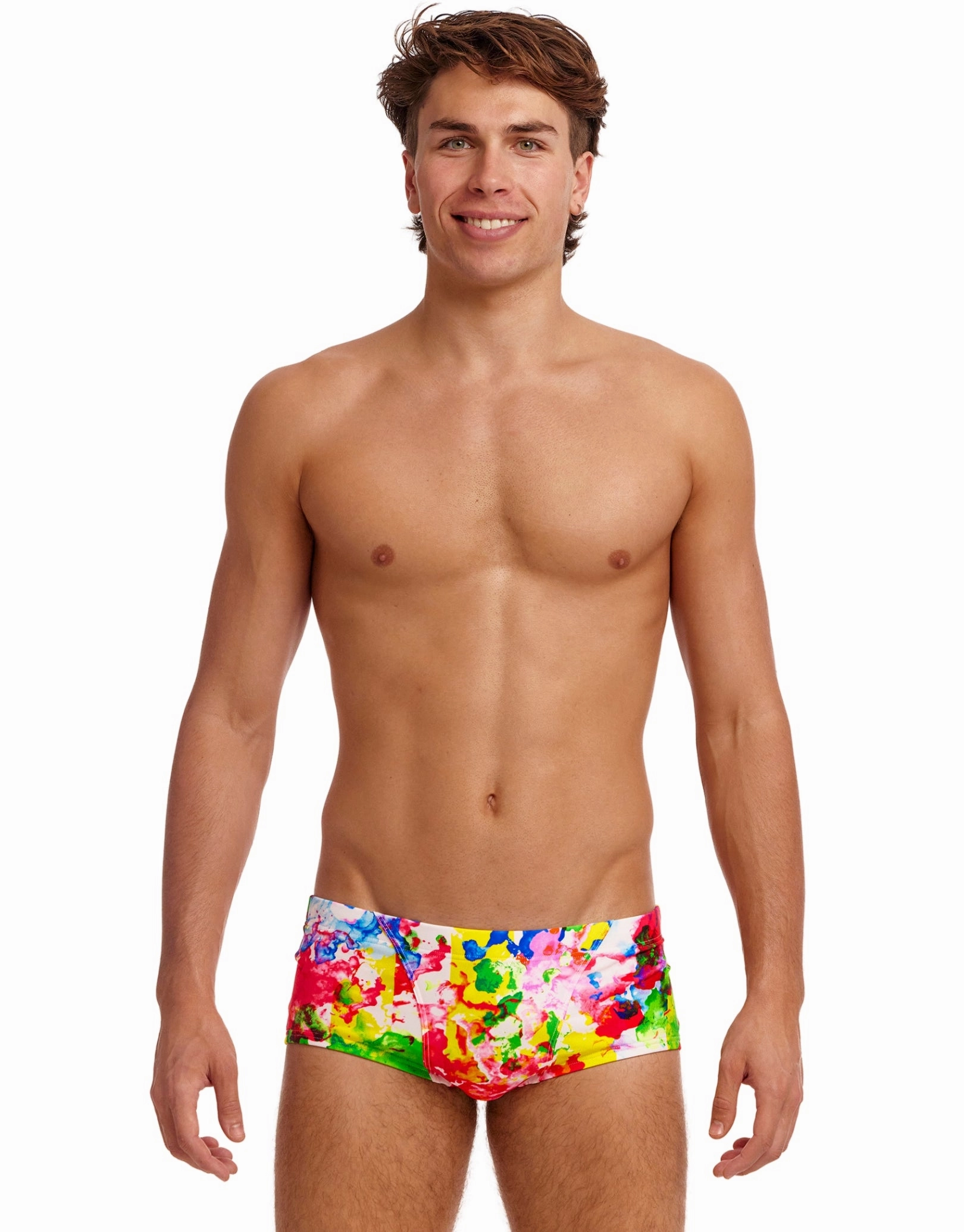 Ink Jet Classic Swim Trunks - Multi casual mens swimwear, affordable swimwear for men