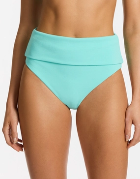 Isla Rib Fold Down Bikini Pant - Dolce adjustable swim bottoms women, flattering bikini bottoms