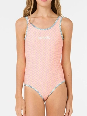Island Revo One Piece Swimsuit (Girls 7-14) teen girls' swimwear, trendy swimsuits for teen girls