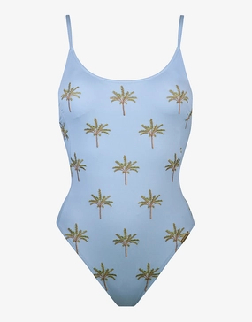 Island Souvenir Swimsuit - Sky pool-ready swimwear for women, trendy swimwear collection