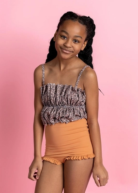 Jaguar | Youth Oversized Ruffle Top girls full coverage swimwear, kids swimwear for pool