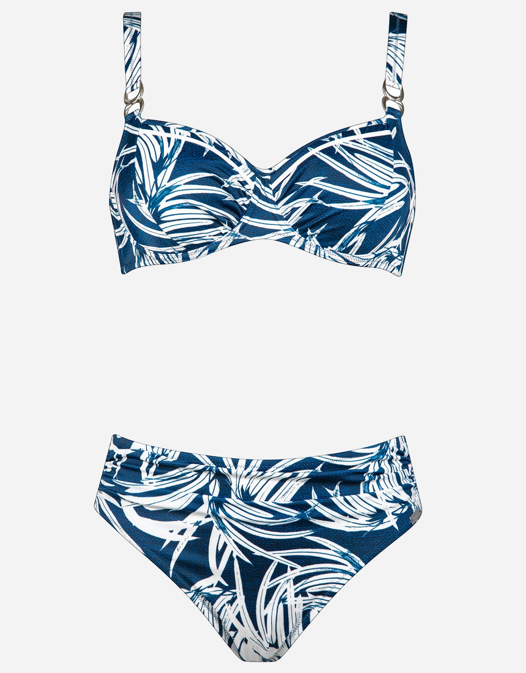 Jean Breeze Underwired Bikini Set - Denim White full coverage swim tops, cute bikini tops