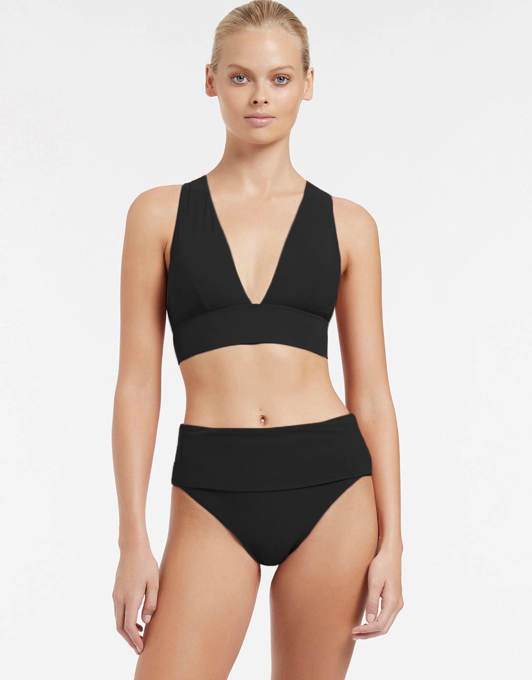 Jetset Fold Down Bikini Pant - Black