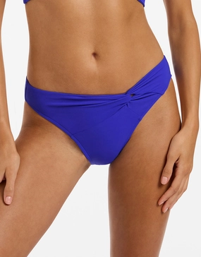 Jetset Twist Front Bikini Pant - Sapphire adjustable swim bottoms women, flattering bikini bottoms