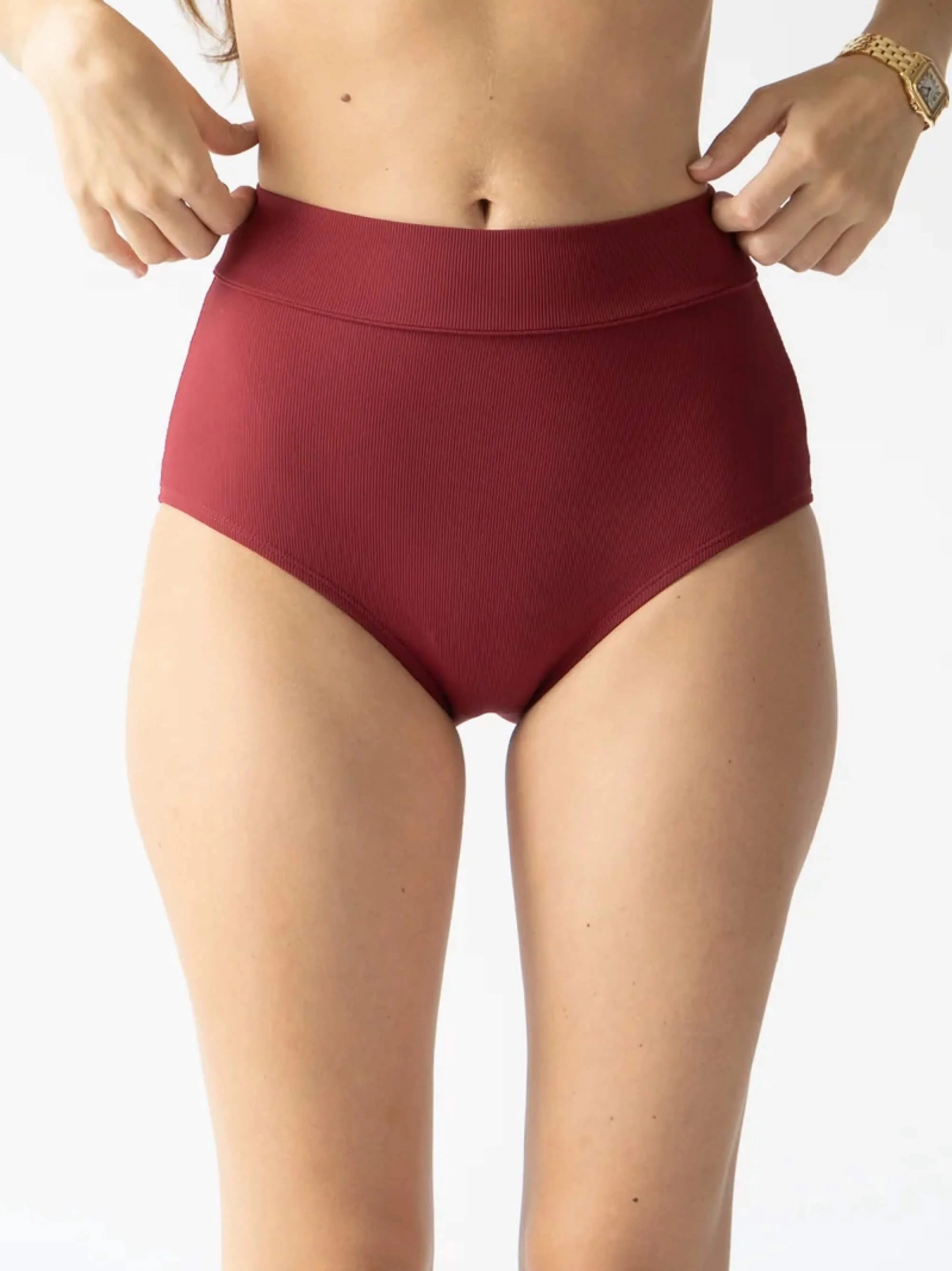 Joana - High Rise Moderate Coverage Swim Bottom | Mulberry adjustable swimsuits for women, breathable swimwear for ladies