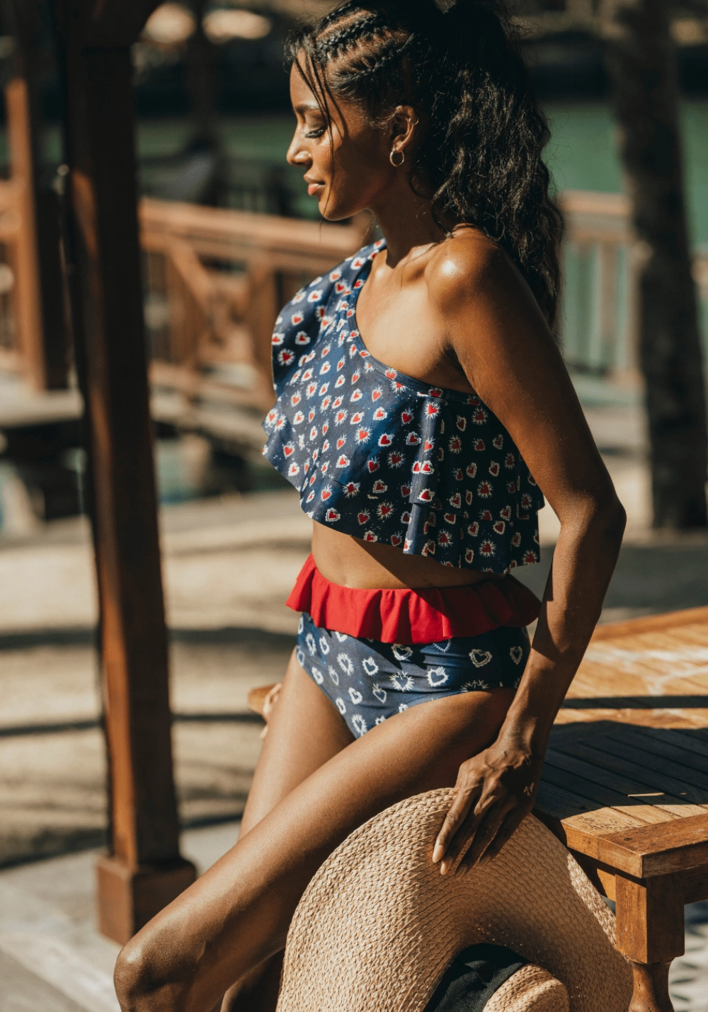 JOSEFINA Red heart TWO PIECE TOP
