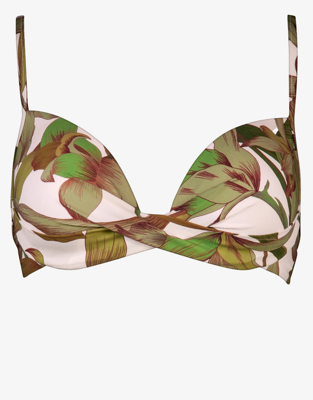 Journey Moulded Underwired Bikini Top - Cream Reed full coverage swim tops, cute bikini tops