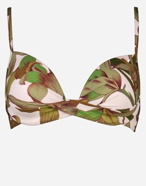 Journey Moulded Underwired Bikini Top - Cream Reed full coverage swim tops, cute bikini tops