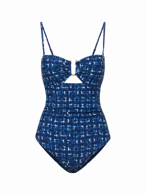 Juliette One Piece In Denim Noir high waist swimwear women, swimsuit for women beachwear