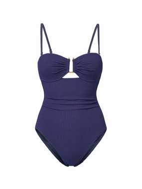 Juliette One Piece In Navy Texture fashionable beach swimwear, modern womens bikinis