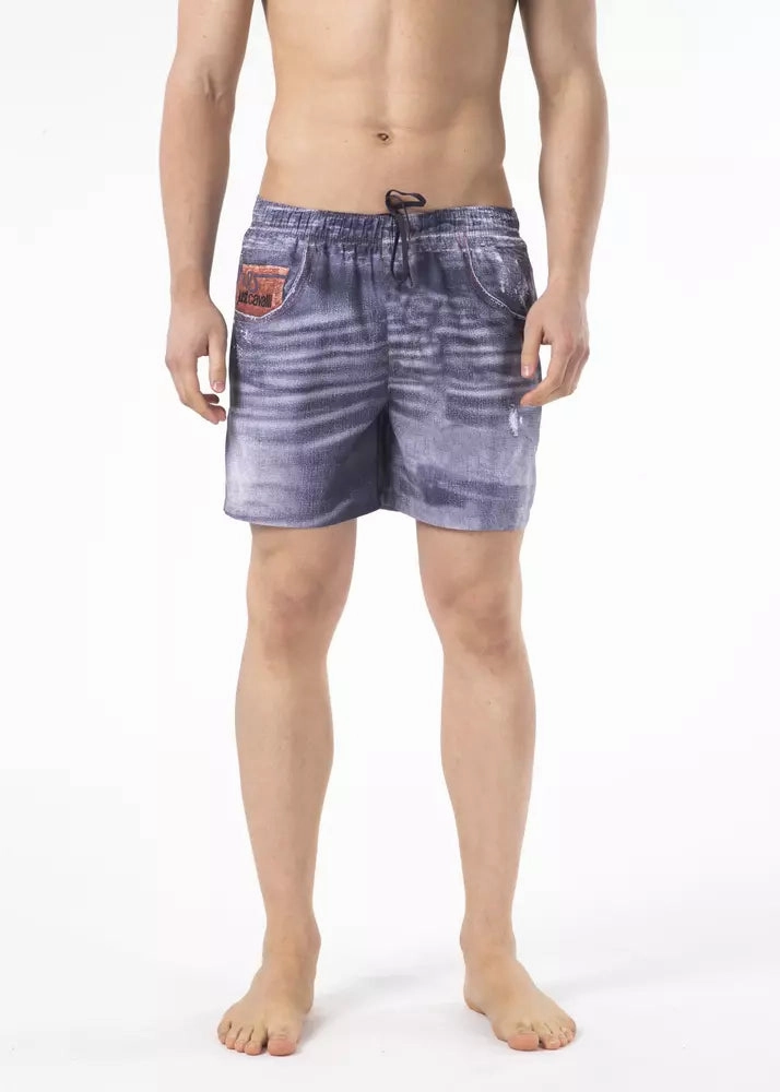 Just Cavalli Polyester Men Swim Men's Short mens full coverage swimwear, stylish mens swim trunks