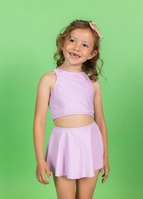 Just Lilac | Mini Racer Back Top girls full coverage swimwear, kids swimwear for pool