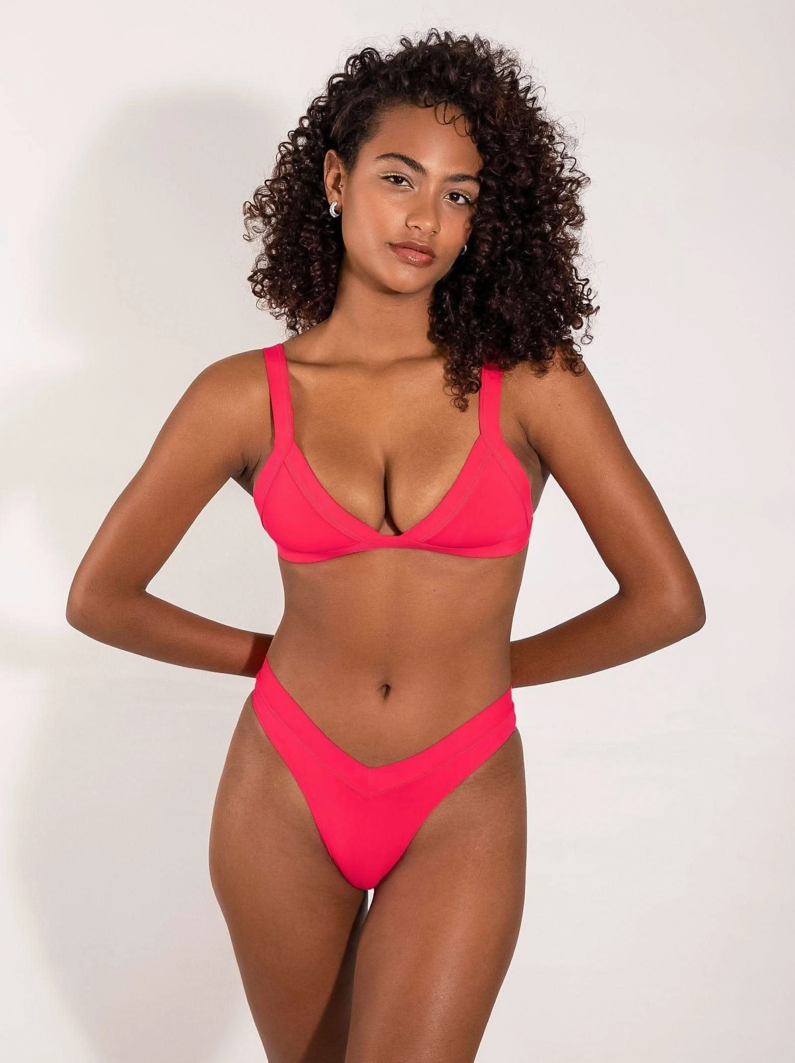 kameron top diva pink padded swim tops, sporty swimwear tops
