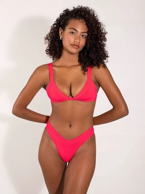 kameron top diva pink padded swim tops, sporty swimwear tops