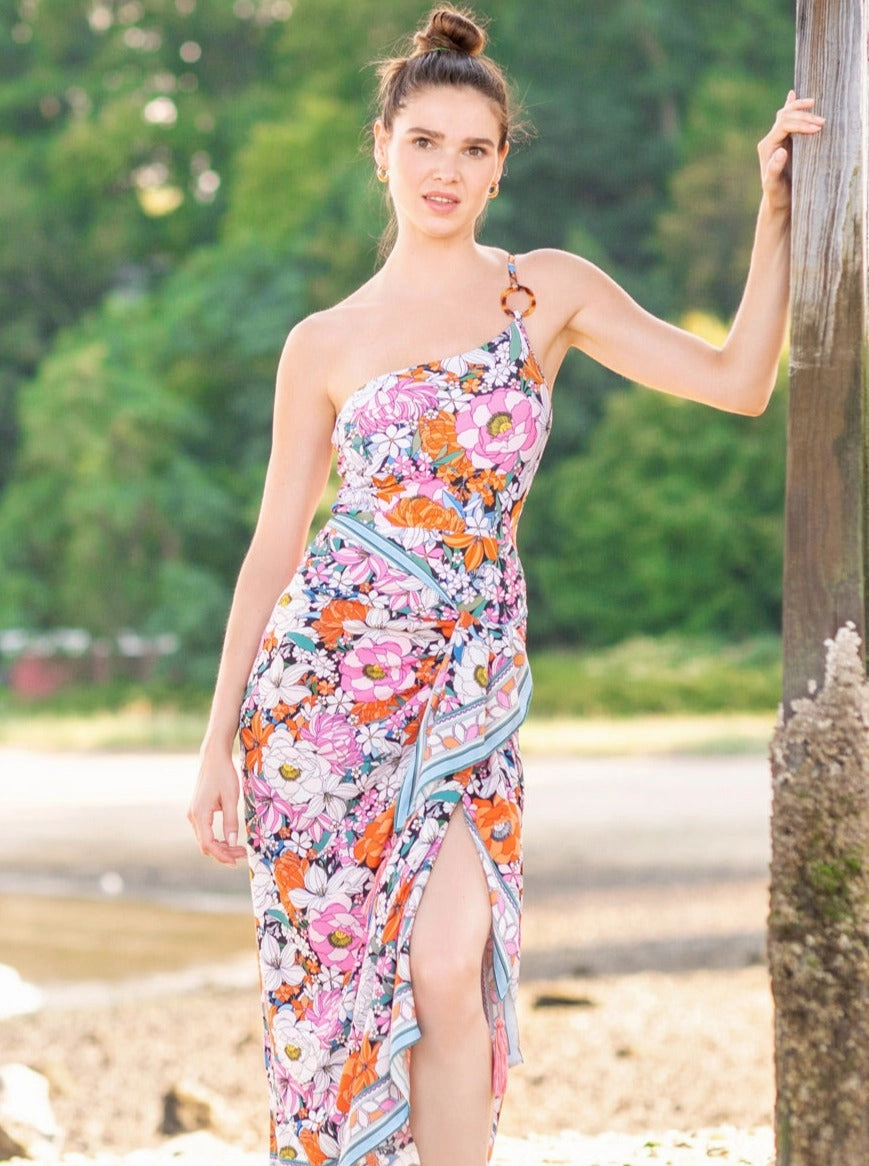 Kara One Piece Trim Tropical Garden