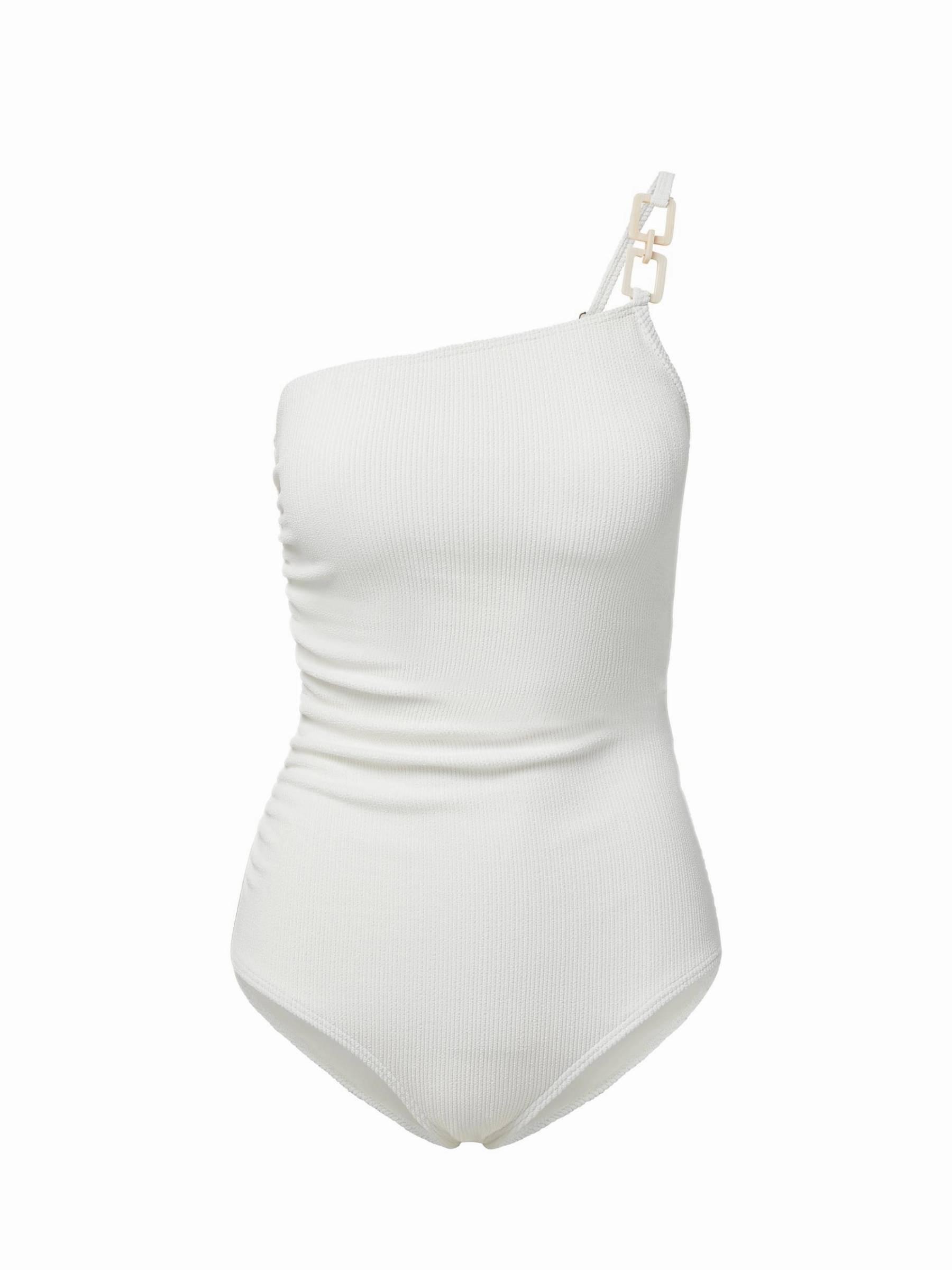Kara Trim One Piece Ivory Texture high waist swimwear women, swimsuit for women beachwear