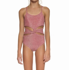 Karla One-Piece Swimsuit In Medium Red stylish teen girl swimsuits, teen girls swimwear sets