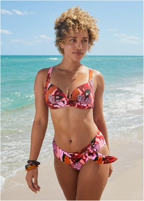Kauai Moderate Bottom - Exotic Floral womens sun protection swimwear, trendy swimwear collection