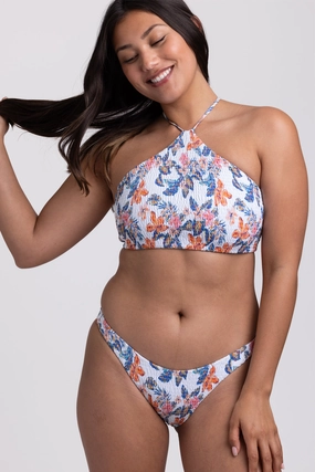 Kelia Smocked Bikini Bottom - Flora Tiki all types of swimwear, full coverage swimwear for all ages