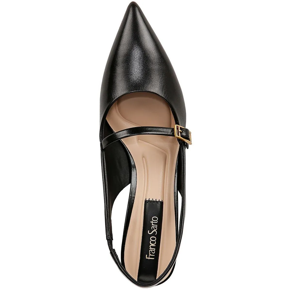 Khloe Womens Leather Pointed Toe Slingback Heels