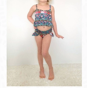 Kids Splashing Around Swimwear In Leopard Rose stylish teen girl swimsuits, teen girls swimwear sets