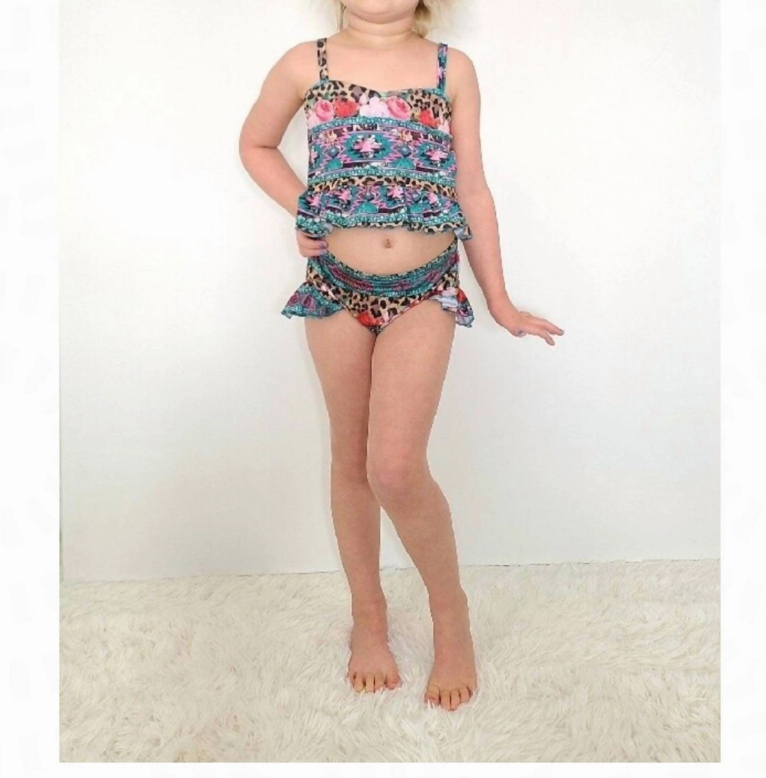 Kids Splashing Around Swimwear In Leopard Rose stylish teen girl swimsuits, teen girls swimwear sets